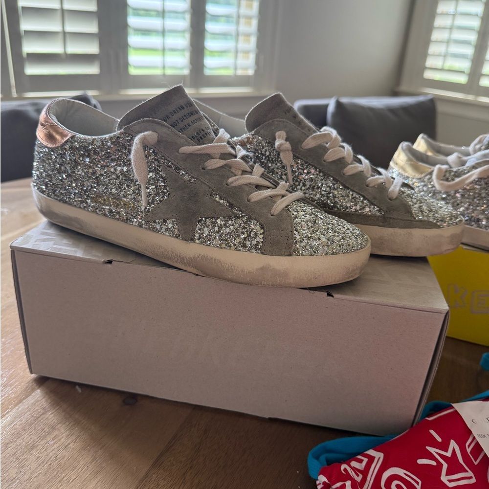 Authentic Golden Goose Glitter Sneakers, size 39.